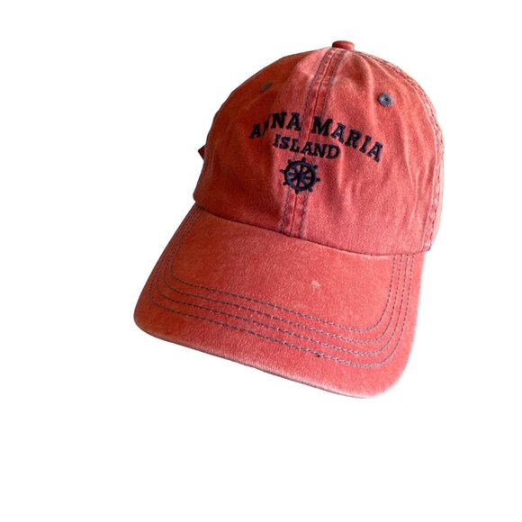 Anna Maria Island Florida Orange Hat Embroidered Adjustable - Picture 1 of 6